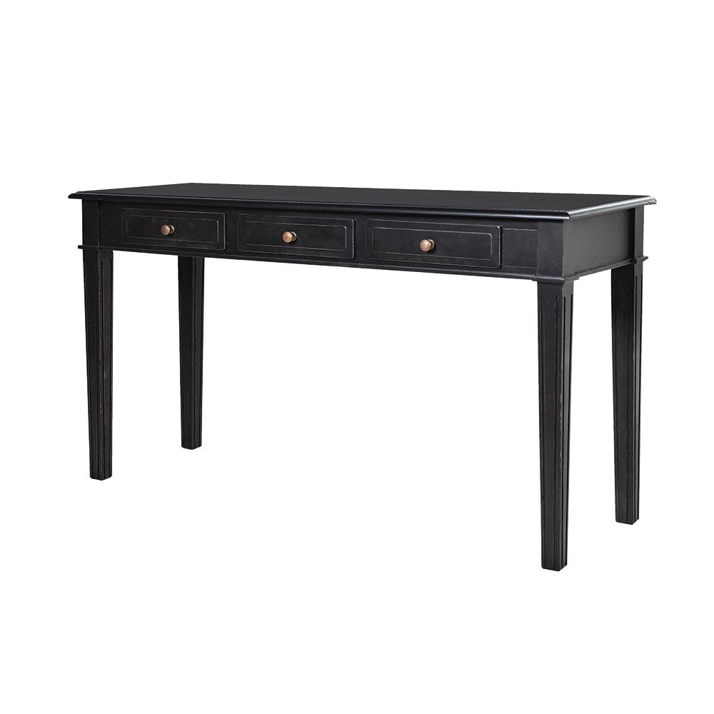 Black Lysa 3 Drawer Hall Table