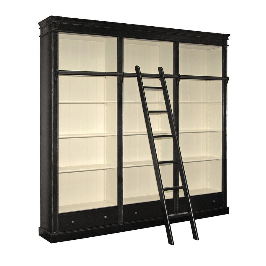 Black Lysa Library Bookcase w/Ladder