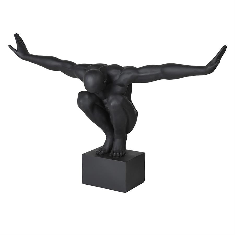 Contemporary Black Man Figurine on Stand