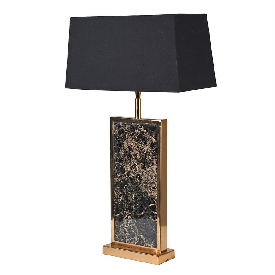 Elegant Black Marble Effect Table Lamp