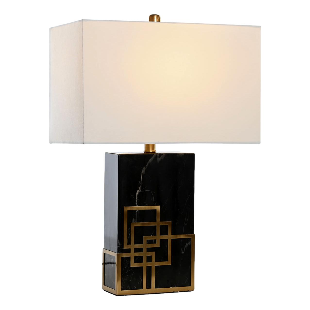Black Marble & Gold Metal Table Lamp - LUXONAS