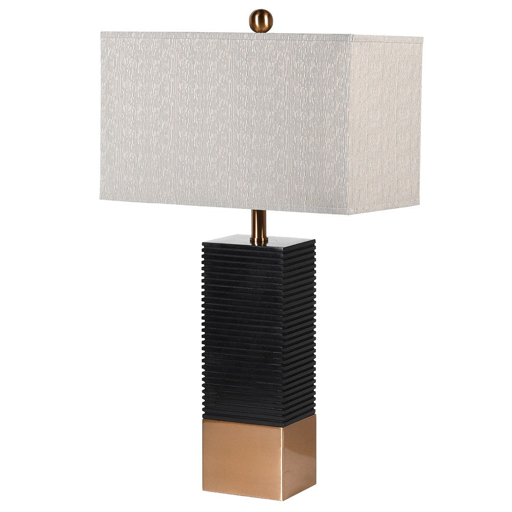Black Marble Pillar Lamp - Elegant Lighting for Any Space - LUXONAS