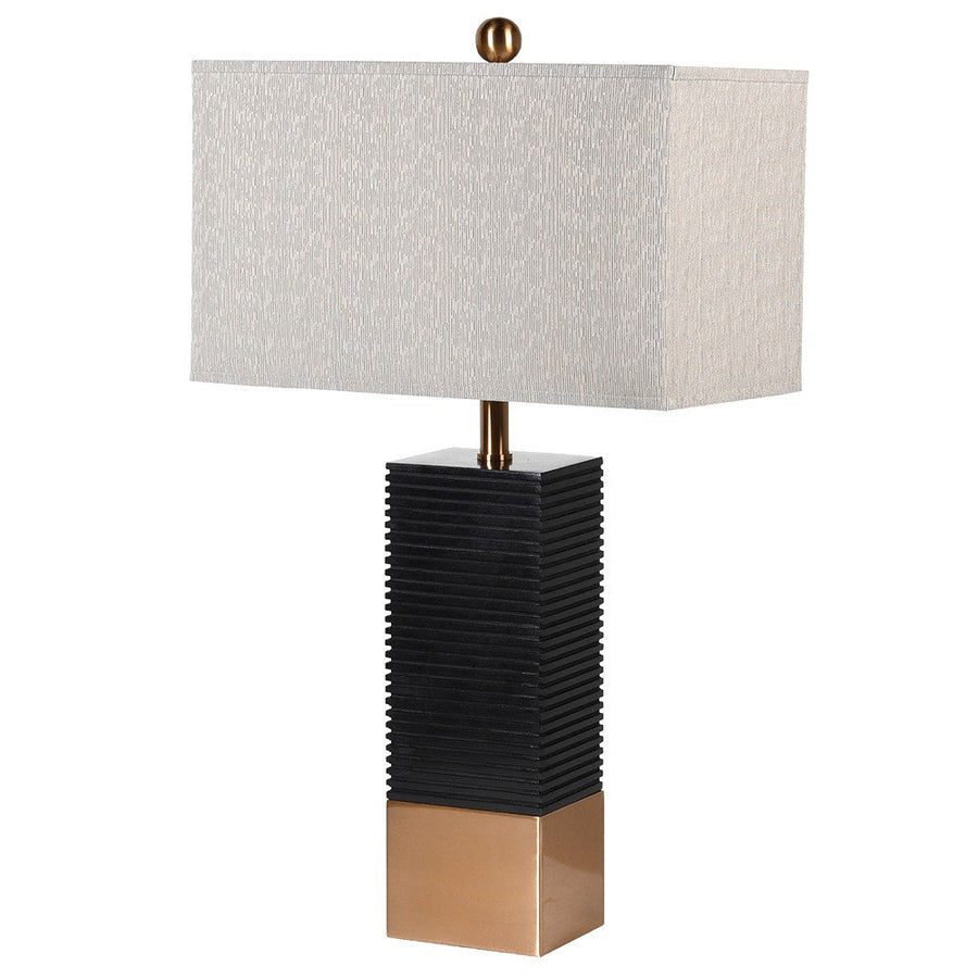 Black Marble Pillar Lamp - Elegant Lighting for Any Space