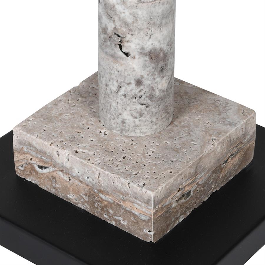 Black Marble Table Lamp with Metal Shade - LUXONAS