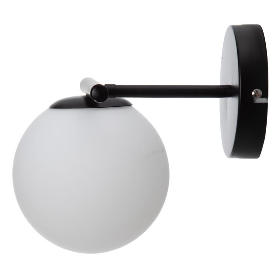 Black Metal Glass Ball Wall Light - LUXONAS