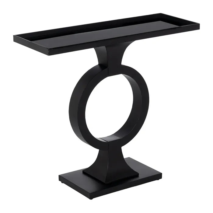 Black Metal O Ring Console Table