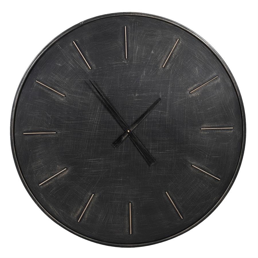 Elegant Black Metal Wall Clock - 90cm