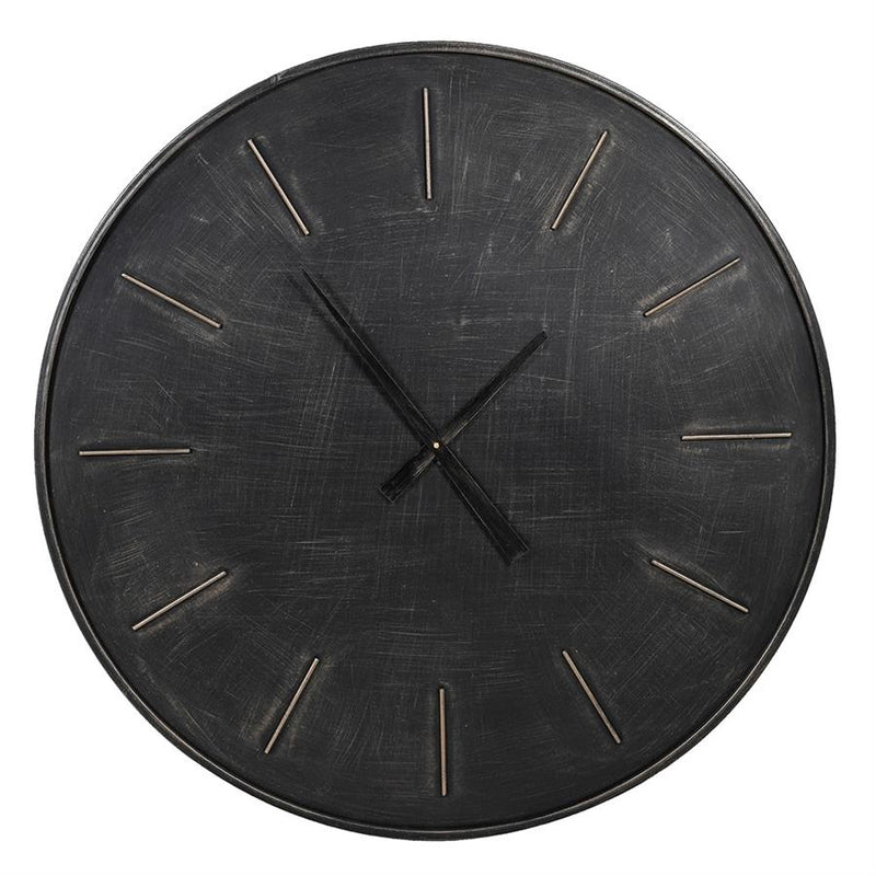 Elegant Black Metal Wall Clock - 90cm