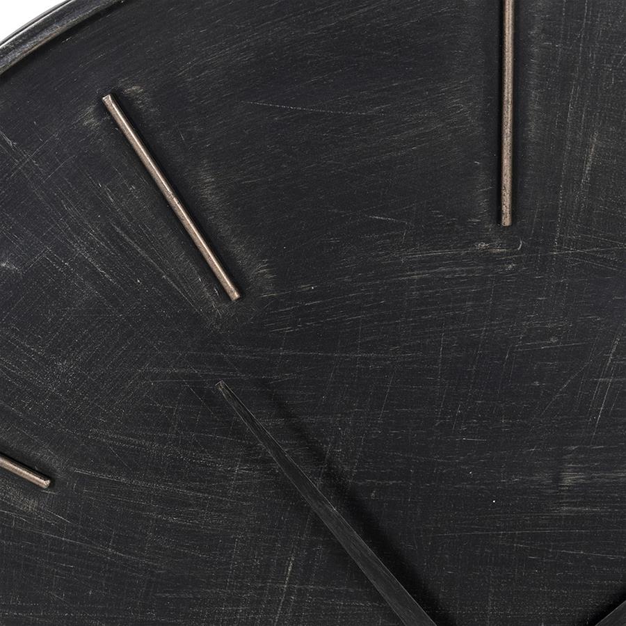 Elegant Black Metal Wall Clock - 90cm