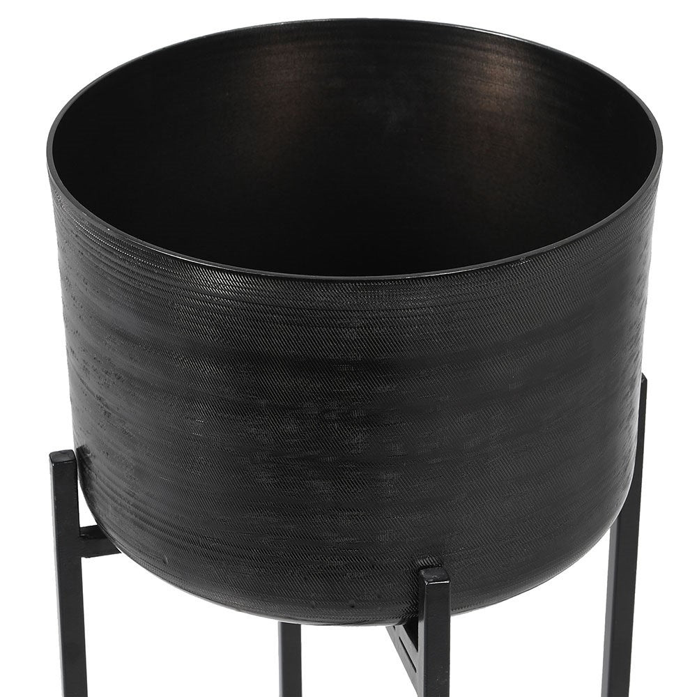 Black Nickel Planter on Stand - LUXONAS