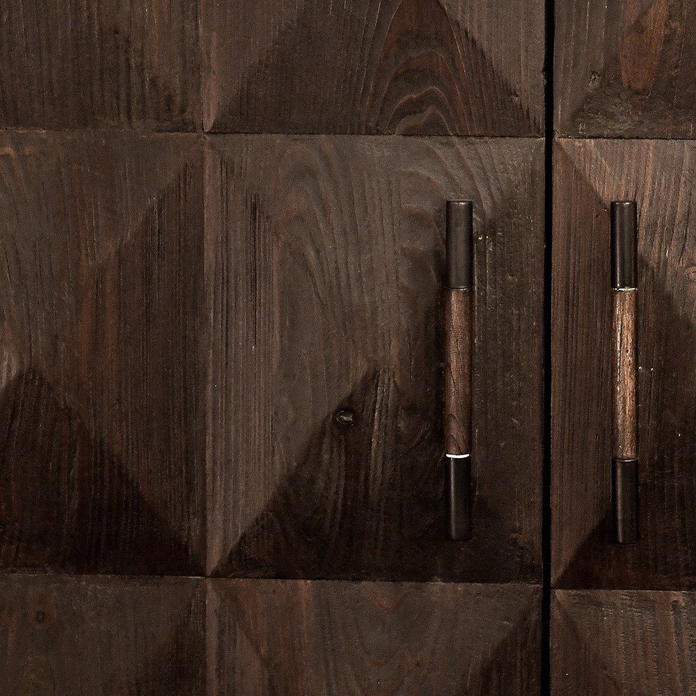 Black Relief Diamond Tall Cabinet - LUXONAS