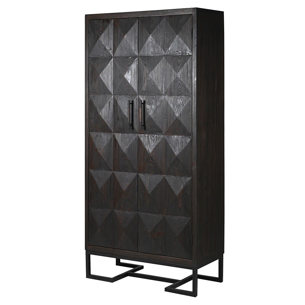 Black Relief Diamond Tall Cabinet