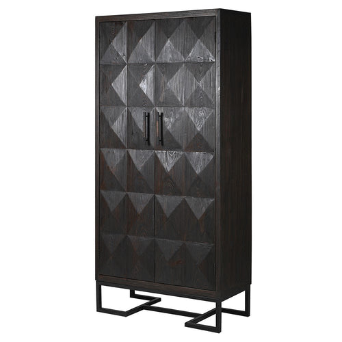 Black Relief Diamond Tall Cabinet