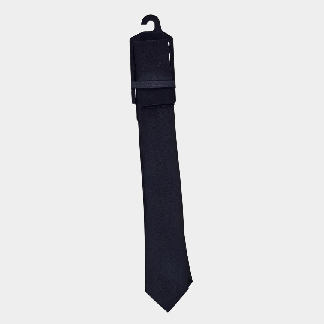 Black Satin Tie and Pocket Square Set