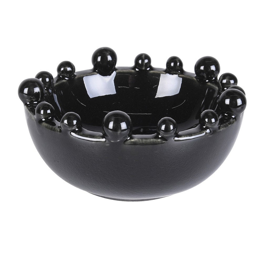 Black Small Bobble Bowl - Elegant Stoneware Design for Everyday Use