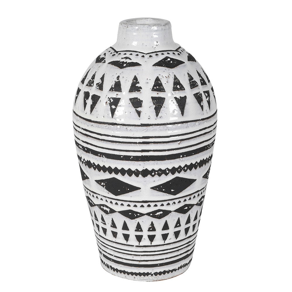 Black & White Aztec Vase - LUXONAS