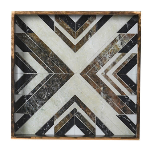 Black & White Square Tray - Elegant Decorative Piece - LUXONAS