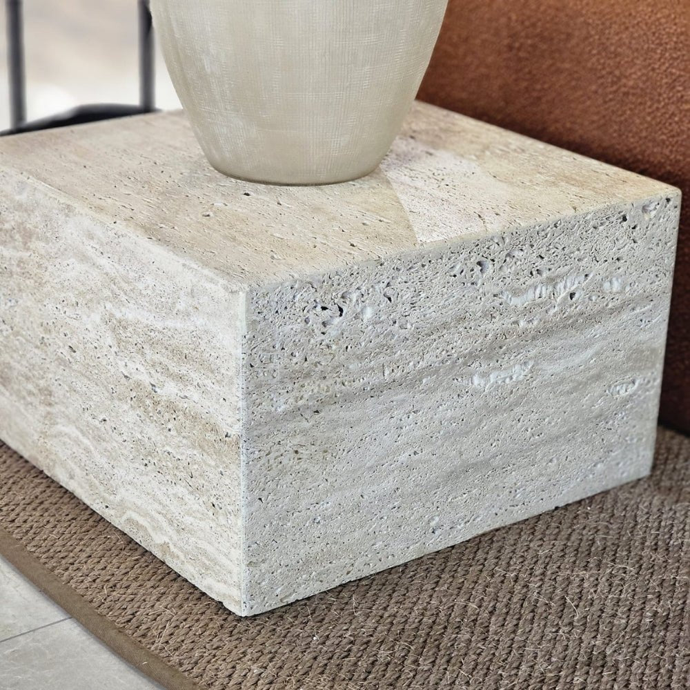 Block Travertine Coffee Table - LUXONAS HOME