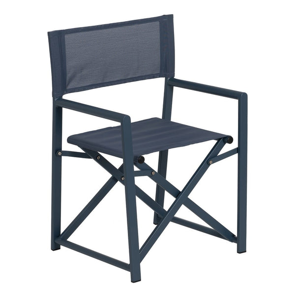 Blue Aluminum Director's Chair with Textilene Fabric, 56 x 53 x 84 cm