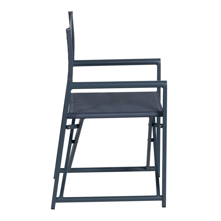Blue Aluminum Director's Chair with Textilene Fabric, 56 x 53 x 84 cm