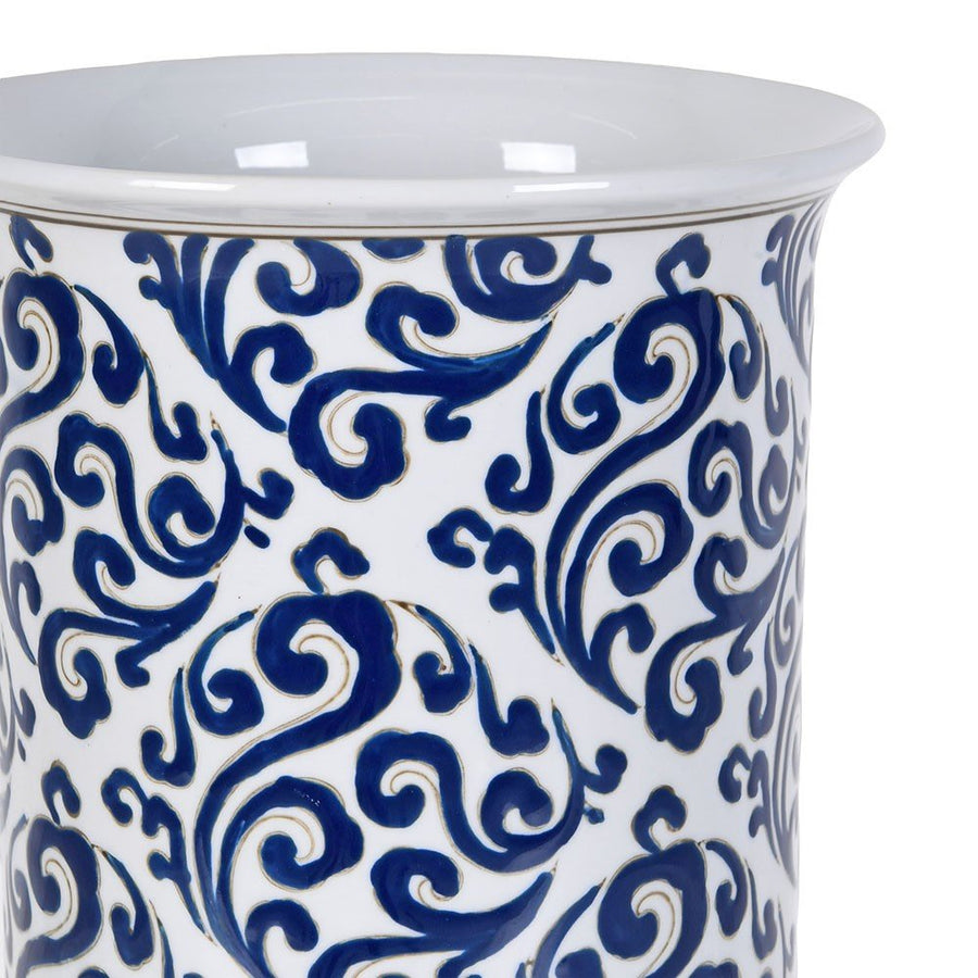 Blue and White Umbrella Stand