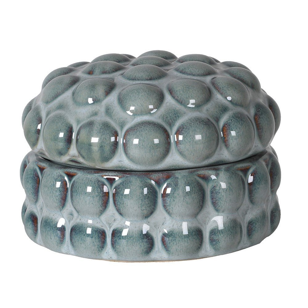 Blue Bobble Ceramic Storage Box - LUXONAS