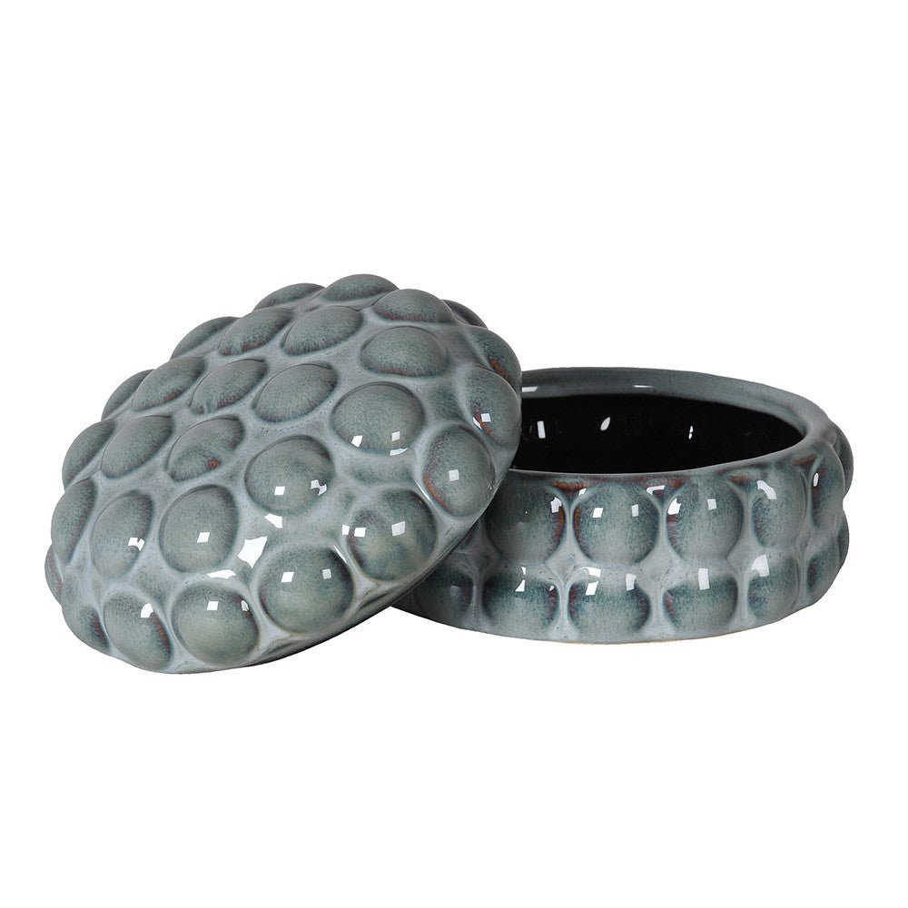 Blue Bobble Ceramic Storage Box - LUXONAS