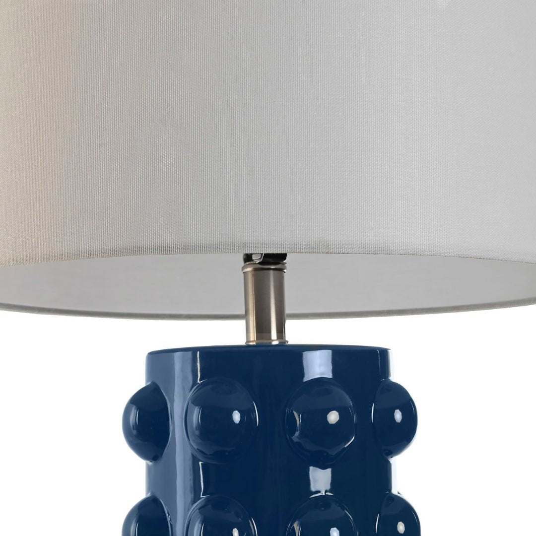 Blue Bobble Ceramic Table Lamp - LUXONAS