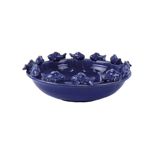 Blue Ceramic Fish Centerpiece Bowl - LUXONAS HOME