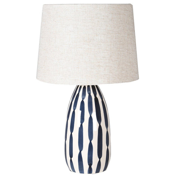 Blue & Cream Hand Painted Lamp