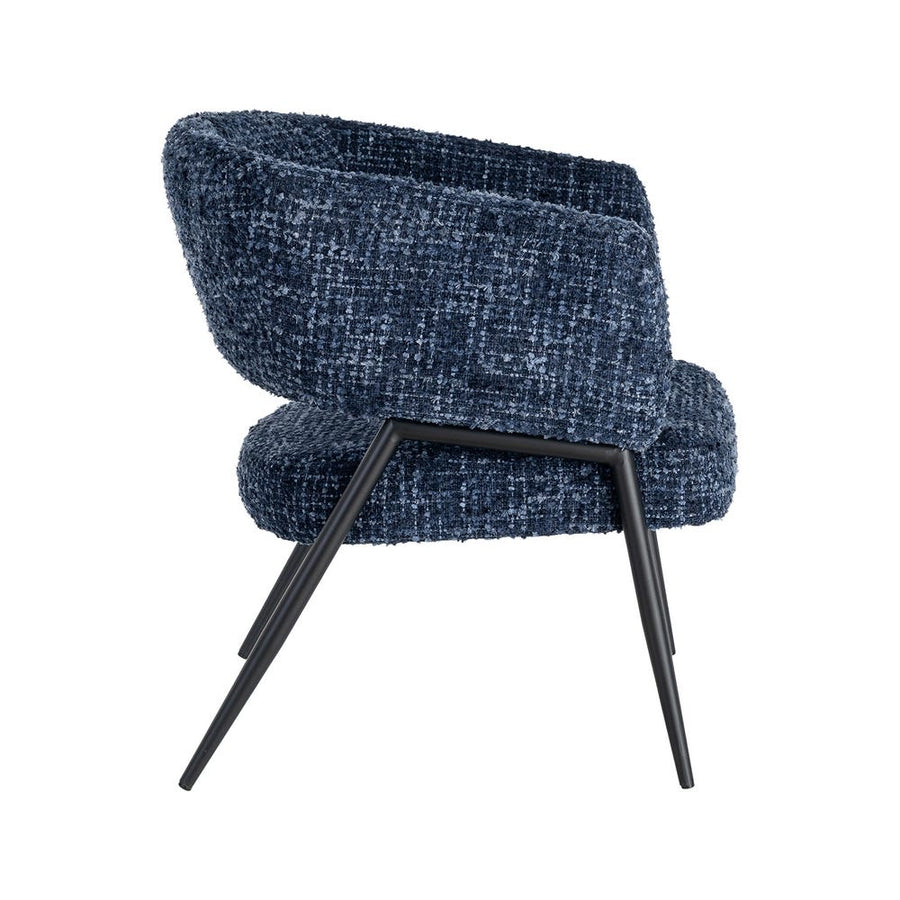 Blue Fabric and Metal Armchair