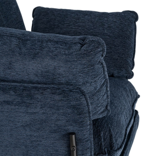 Blue Fabric and Metal Armchair 95 x 80 x 79 cm - LUXONAS HOME