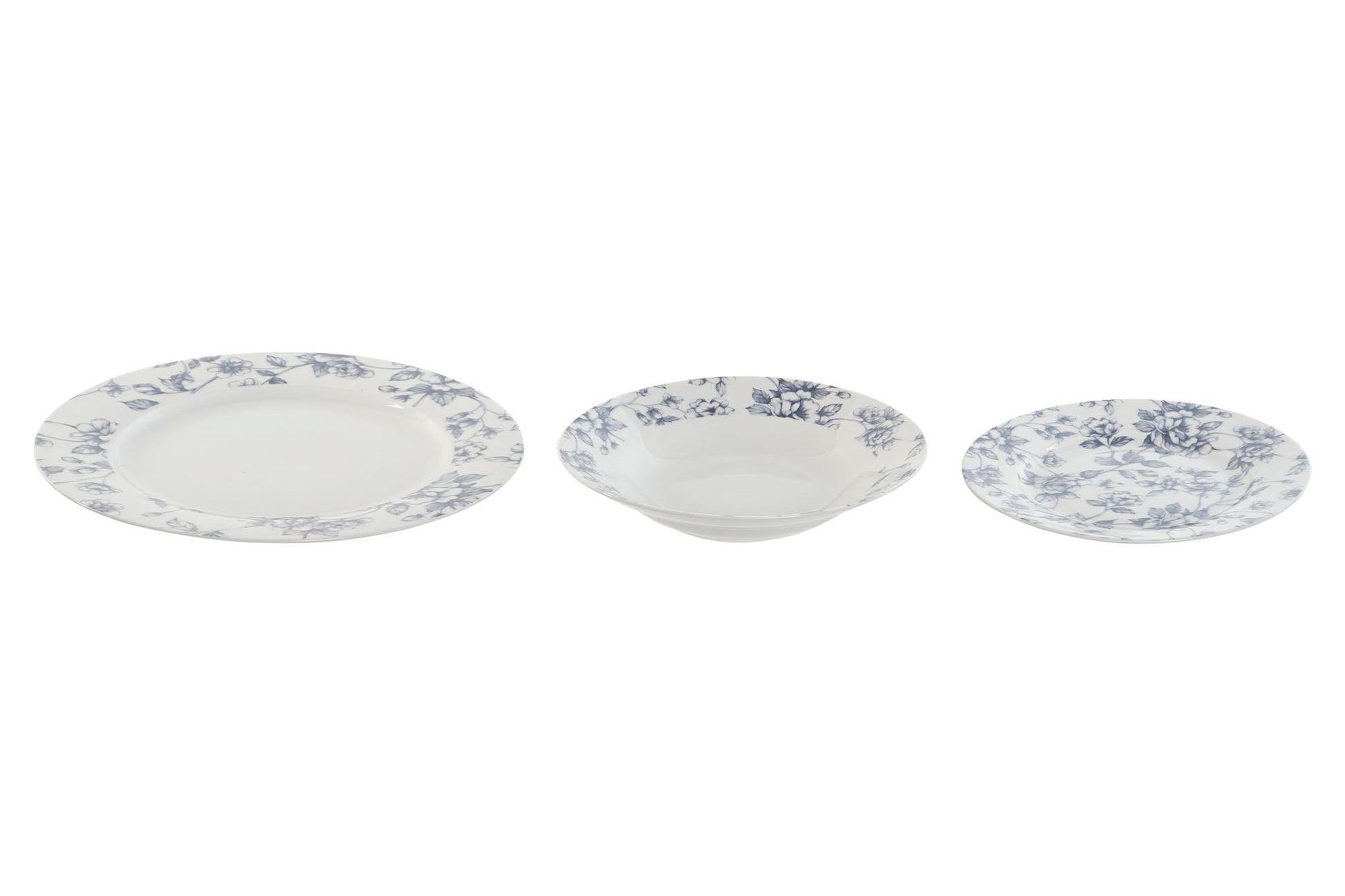 Blue Floral Porcelain 18pcs Dinner Set - LUXONAS