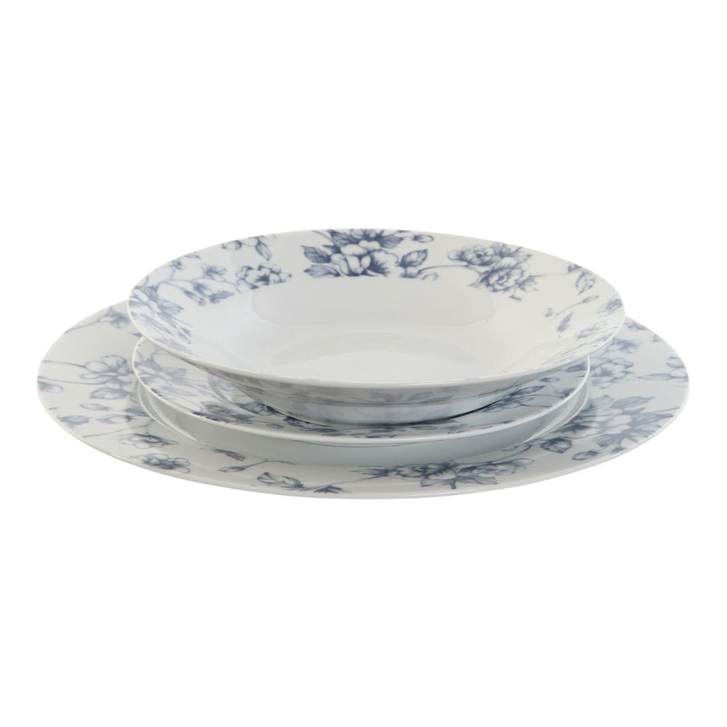 Blue Floral Porcelain 18pcs Dinner Set - LUXONAS