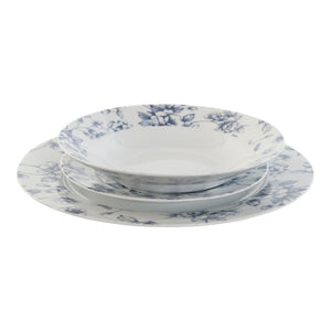Blue Floral Porcelain 18pcs Dinner Set - LUXONAS