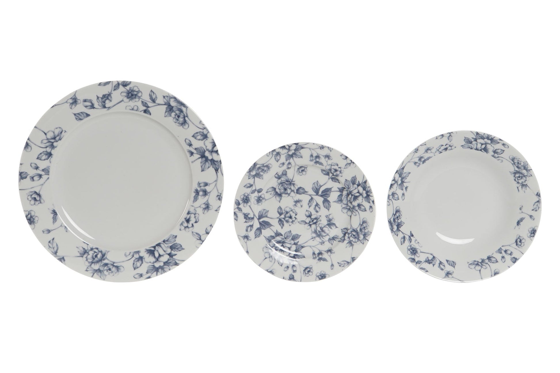 Blue Floral Porcelain 18pcs Dinner Set - LUXONAS