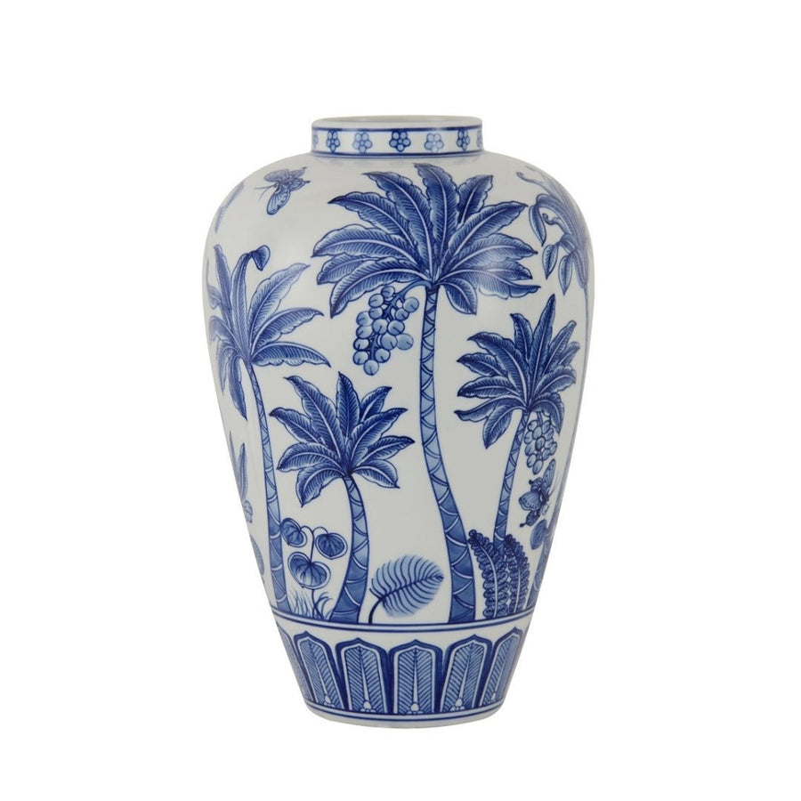 Blue Palms Ceramic Vase