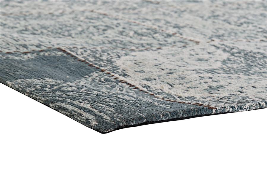 Blue Patchwork Cotton Carpet - 160x240 cm