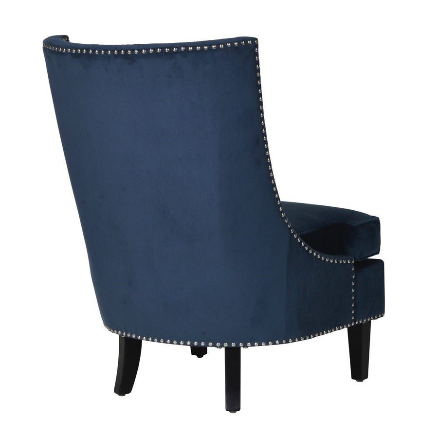 Blue Slipper Chair with Silver Studs