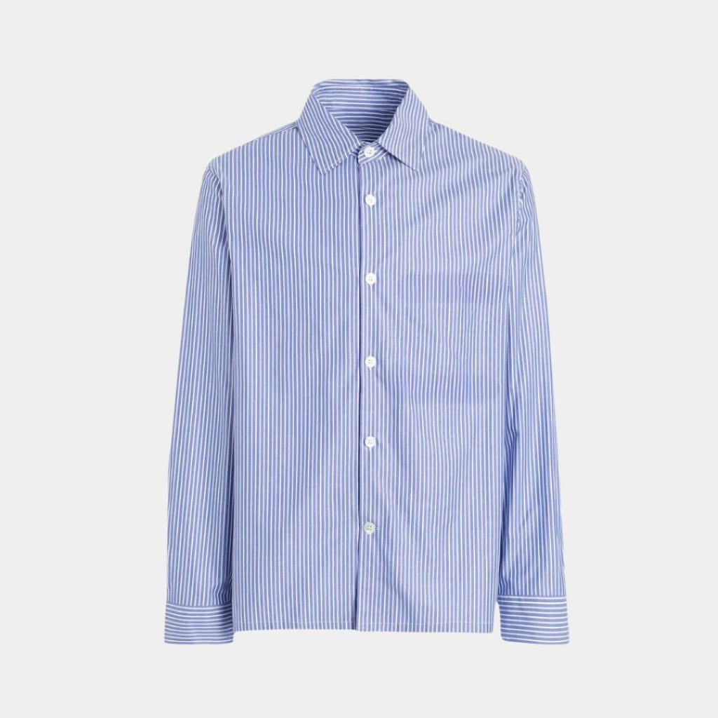 Blue Striped Formal Shirt - LUXONAS HOME