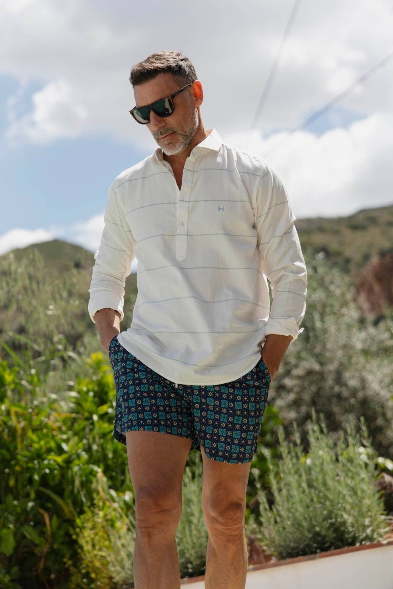 Blue Striped Polo Shirt Palermo - LUXONAS HOME