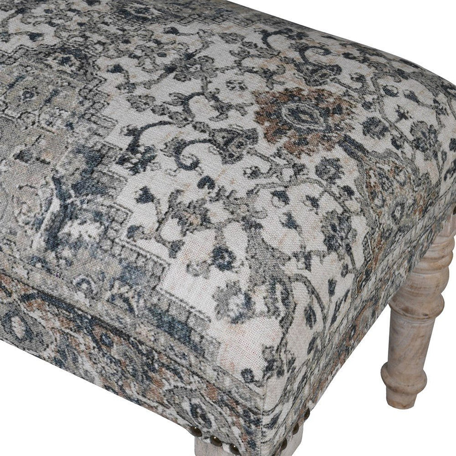 Blue Turkish Rug Bench