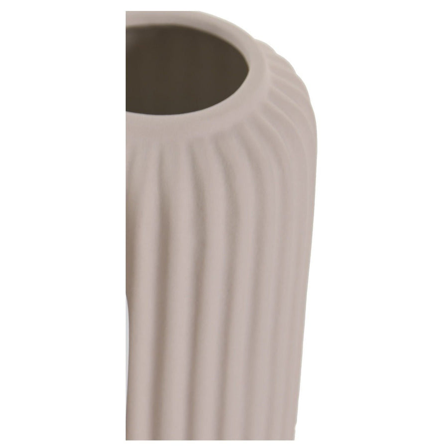 Blush Ribbed Ceramic Bottle Vase