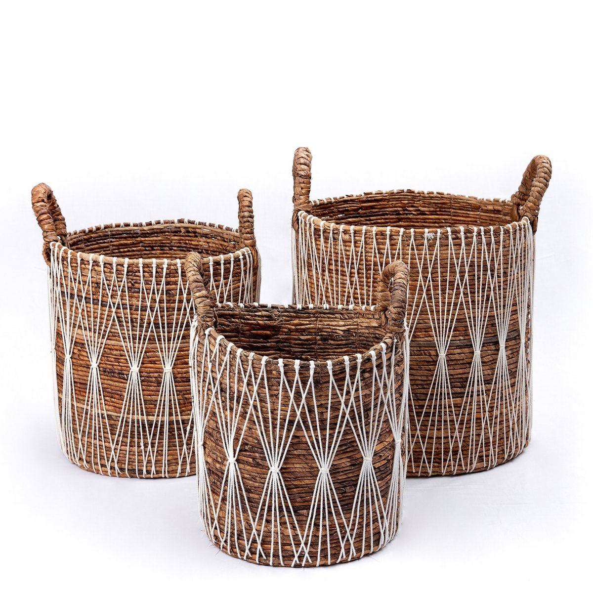 Boho Laundry Basket | Plant Basket | Storage Basket MANDURO Made of Banana Fiber (3 Sizes) - LUXONAS HOME