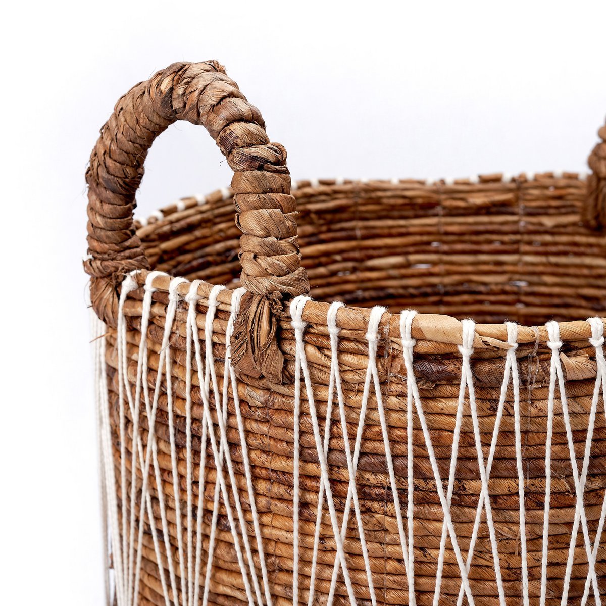 Boho Laundry Basket | Plant Basket | Storage Basket MANDURO Made of Banana Fiber (3 Sizes) - LUXONAS HOME