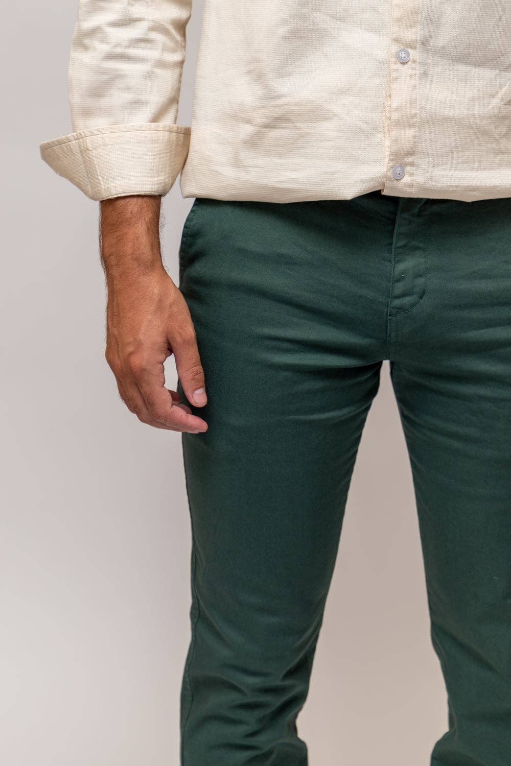 Bottle Green Stretch Chino Pants | Jesulín - LUXONAS HOME