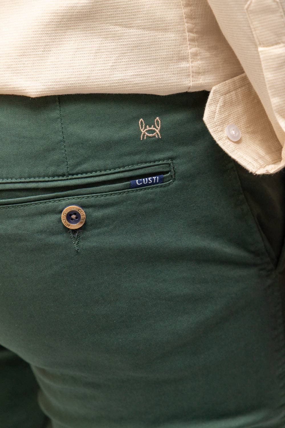 Bottle Green Stretch Chino Pants | Jesulín - LUXONAS HOME