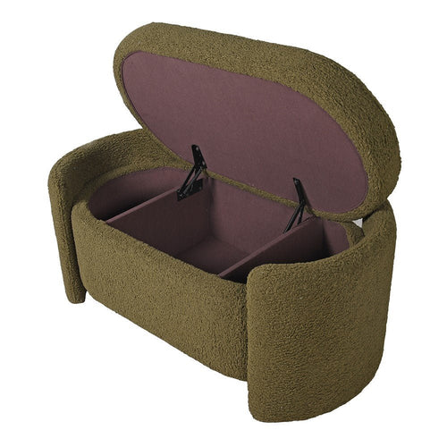 Boucle Olive Storage Bench - LUXONAS