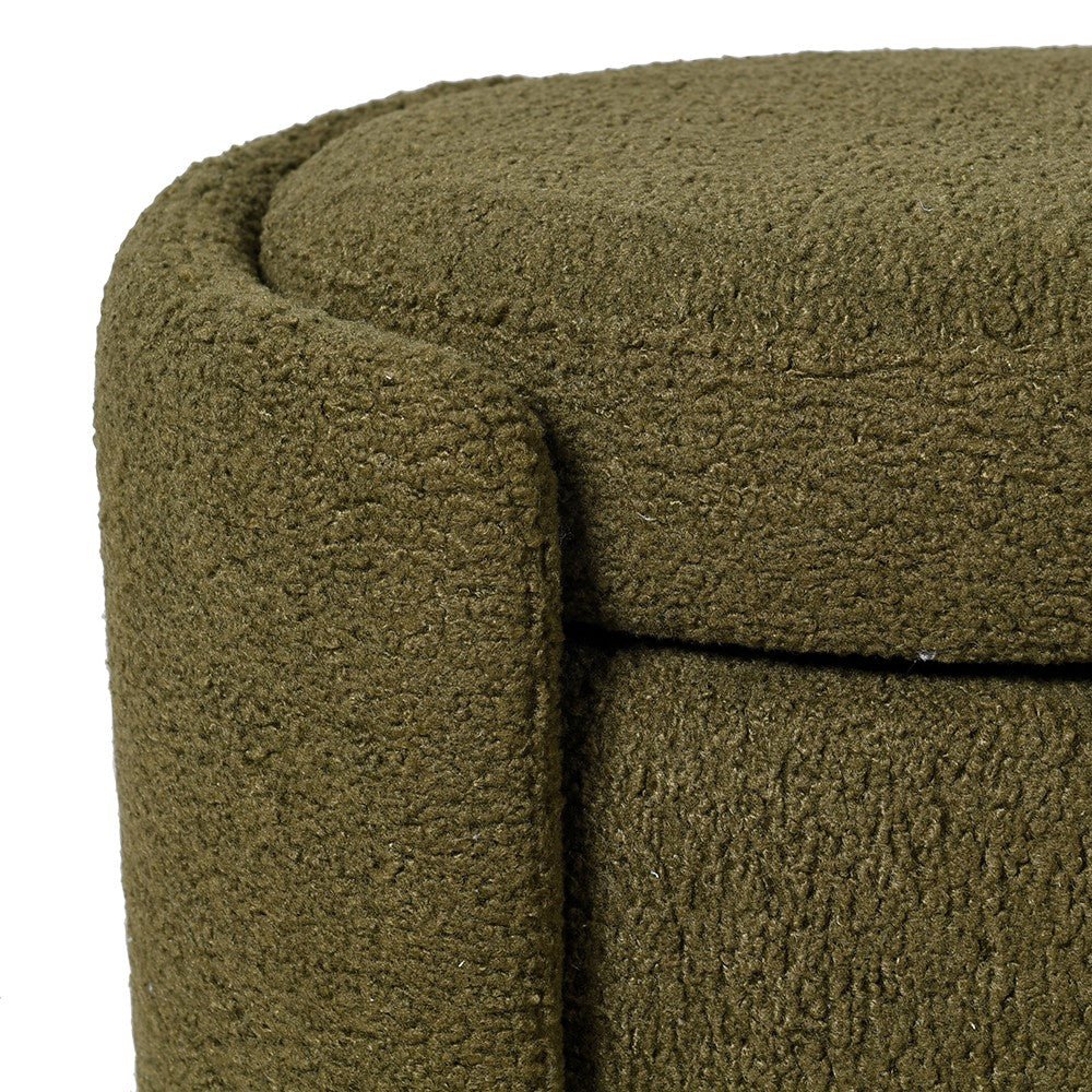 Boucle Olive Storage Bench - LUXONAS