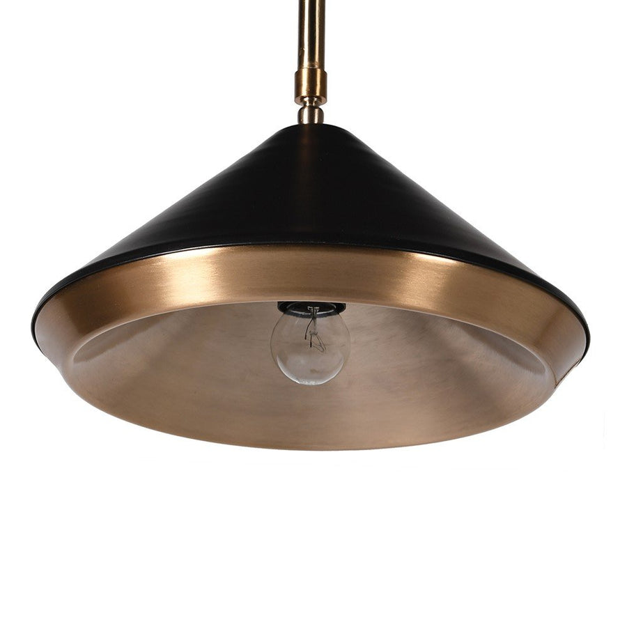 Brass & Black Curved Floor Lamp